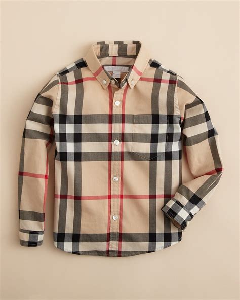 burberry boys buton up shirt|burberry button down shirt men.